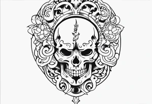 Create me a hole body sceleton looking on left tattoo idea