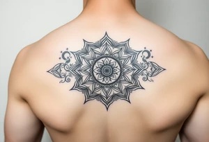 intricate mandala with sacred geometry and cosmic elements tattoo idea