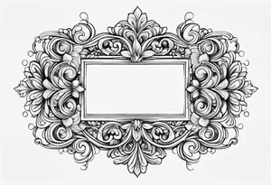 jacobean swirl frame vignette tattoo idea