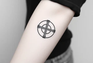 Cross a omaha 
In the back round tattoo idea