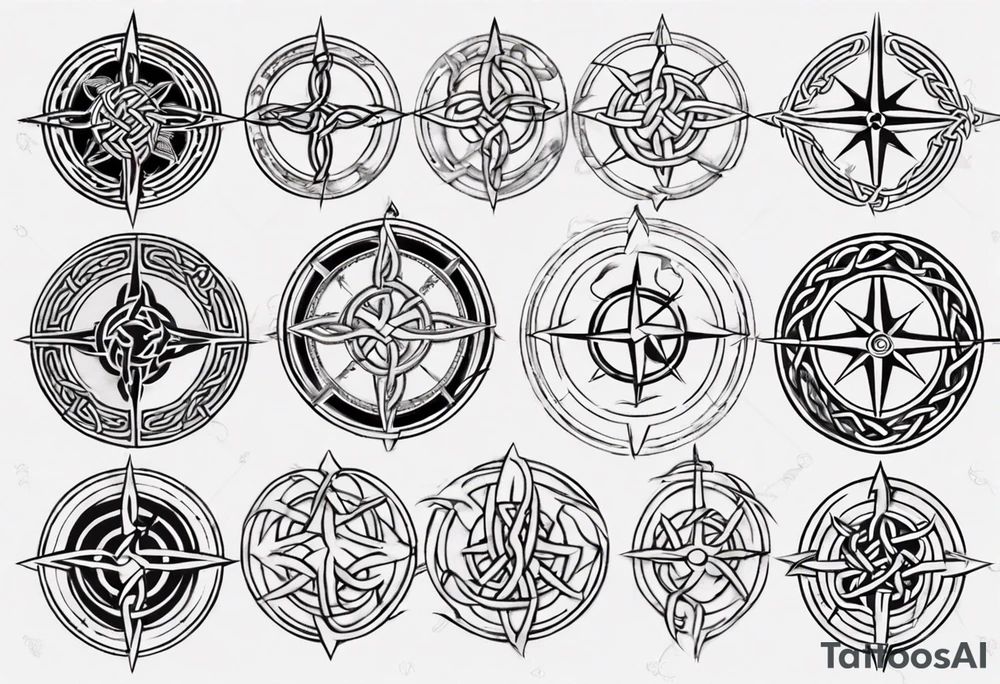 Celtic knotwork compass tattoo idea