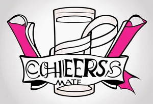 Cheers Mate text, armband +Cancer Ribbon tattoo idea