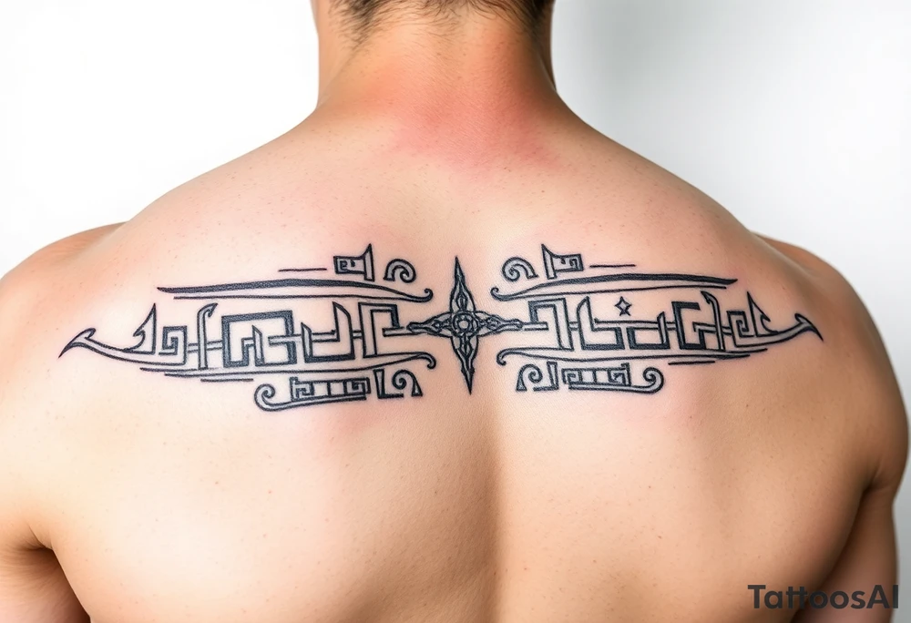 Nordic runes design left arm tattoo idea