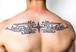 Nordic runes design left arm tattoo idea