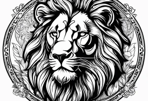 Lion head with the Leo sign tattoo idea