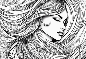 curved caressing lines tattoo idea