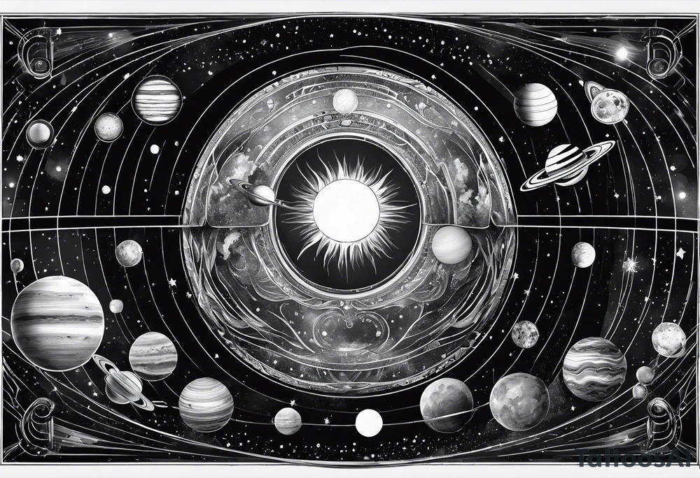 A solar system tattoo idea