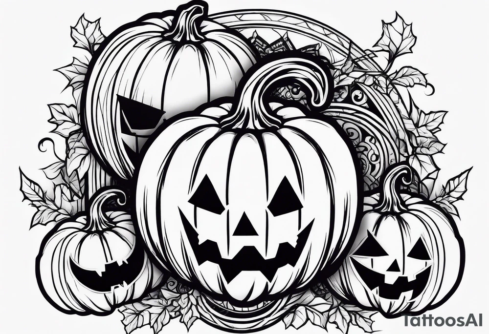 scary pumpkins tattoo idea
