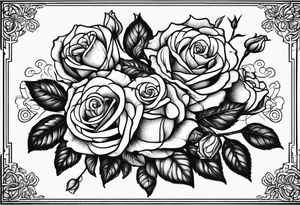The name “Abel” surrounded by roses tattoo idea