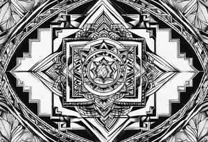 Geometric clouds tattoo idea