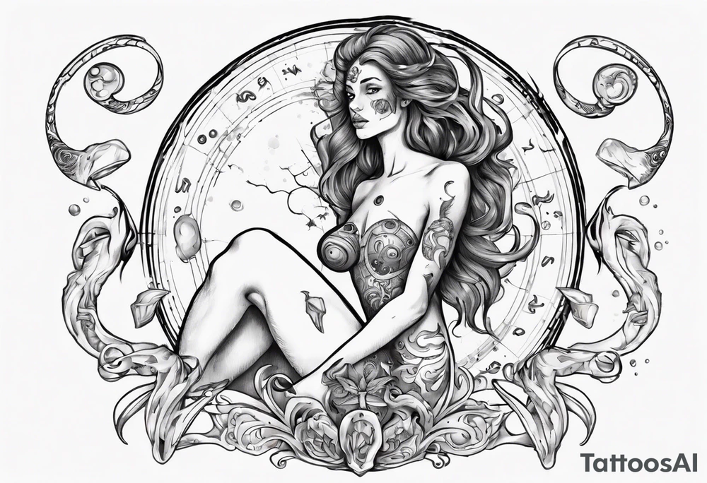 The Zodiac sign Aquarius in Human form. tattoo idea