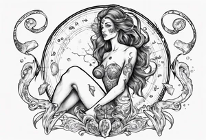 The Zodiac sign Aquarius in Human form. tattoo idea