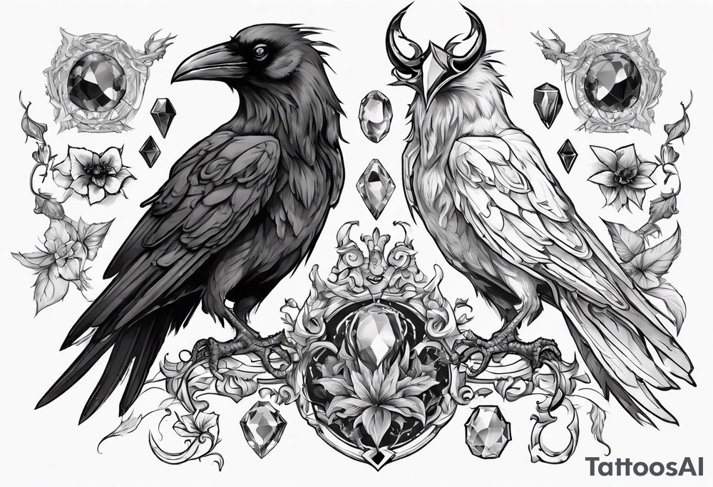 The Demon Raven Stolas, a Prince of Hell who is obsessed with gems, knowledge of astrology and poisonous plants. tattoo idea