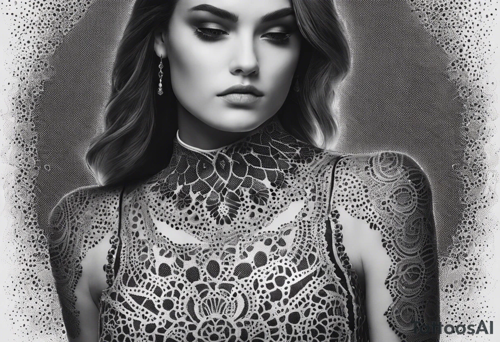 ripped lace over armor tattoo idea