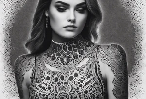 ripped lace over armor tattoo idea