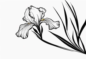 An iris flower band wrapped around the bicep tattoo idea