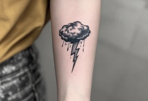 Thunderstorms with music symbol tattoo idea