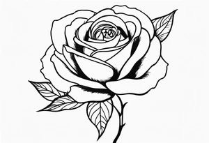 long stem spanish rose in mouth tattoo idea