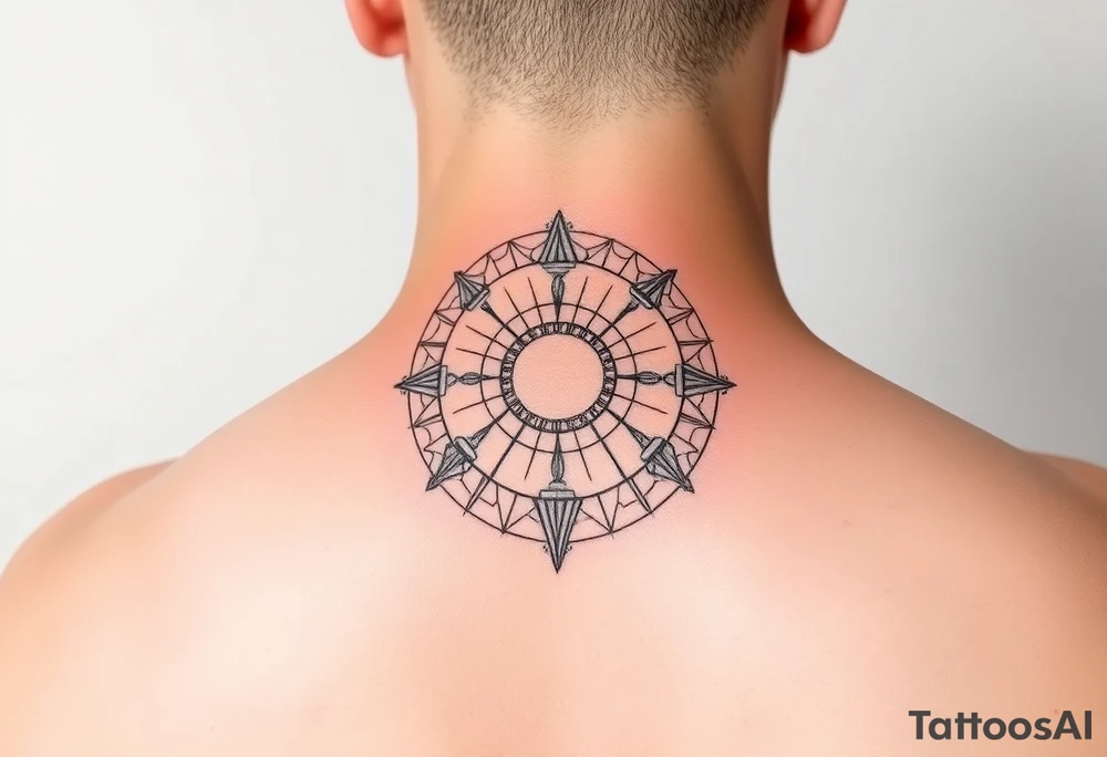 Scared geometry, lines, circit board, forearm tattoo idea