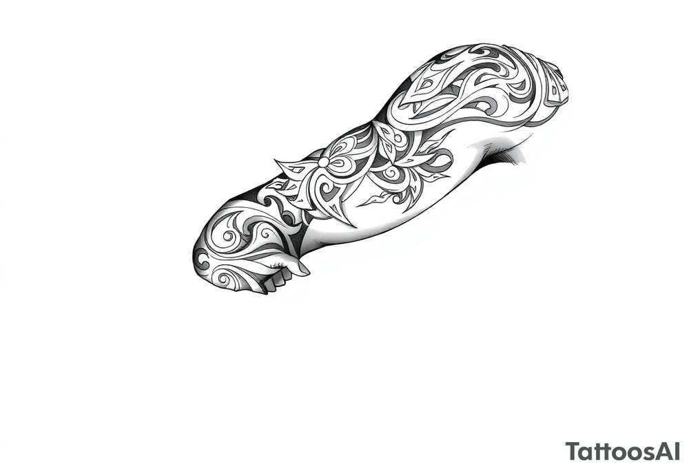 Tribal Sicilian sleeve with patterns tattoo idea