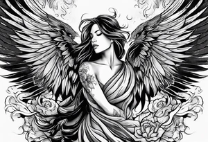 Like a phoenix rising from ashes, a woman who's has been through pain and now finding her strength tattoo idea