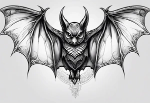 bat with outstretched wings tattoo idea
