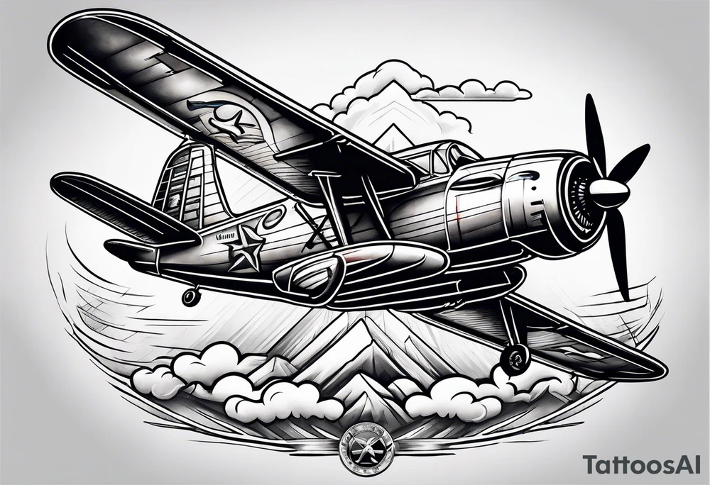 Wide tattoo airplane tattoo idea