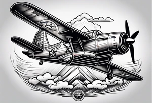 Wide tattoo airplane tattoo idea