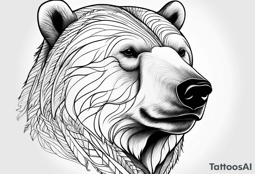Polar bear in a minimalist but masculine
way tattoo idea