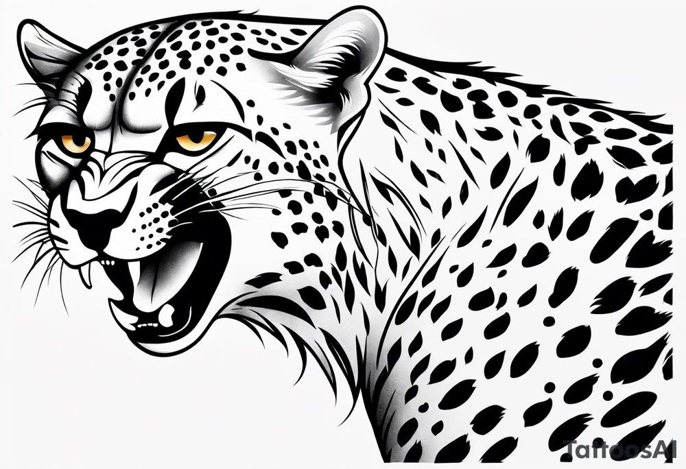 powerful cheetah tattoo idea