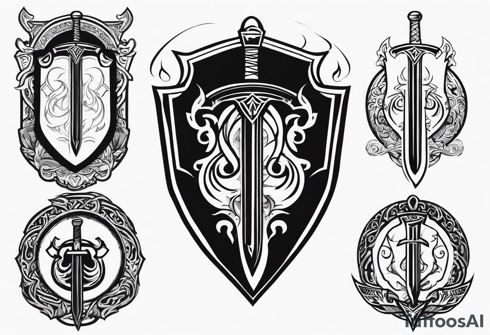 Valhalla sword shield tattoo idea