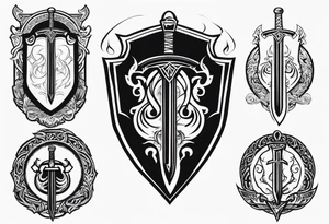 Valhalla sword shield tattoo idea