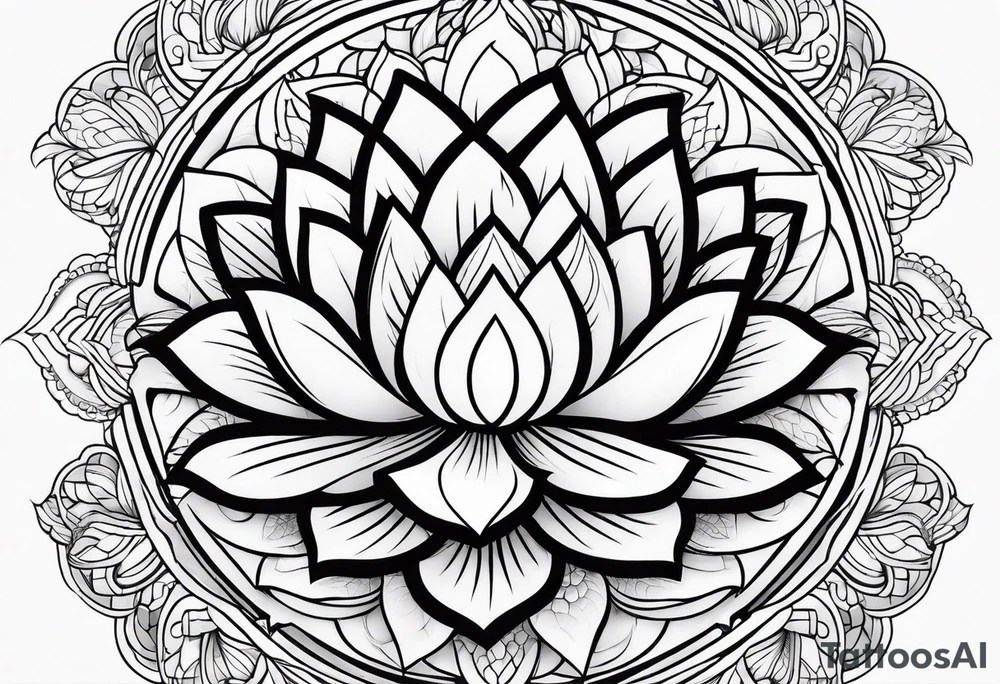 Simple Mandala Lotus tattoo idea