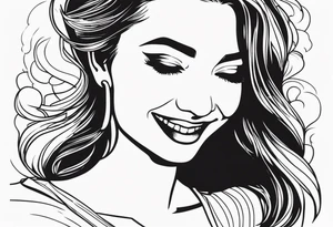 woman breaking my heart smiling tattoo idea