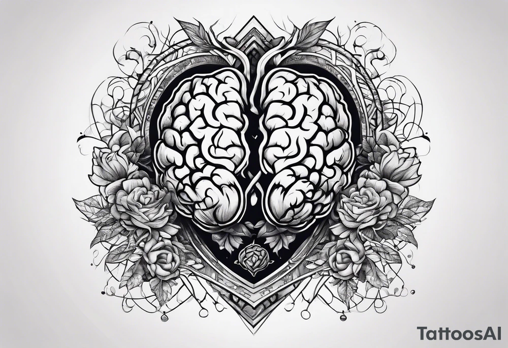 brain and heart Battle tattoo idea