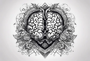 brain and heart Battle tattoo idea