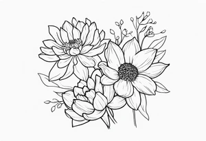chrysanthemum and daffodil tattoo idea