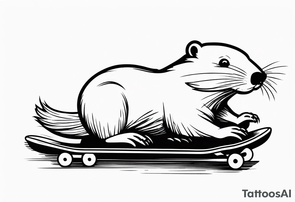 Beaver on a skateboard tattoo idea