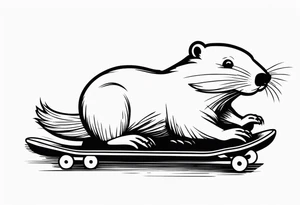 Beaver on a skateboard tattoo idea