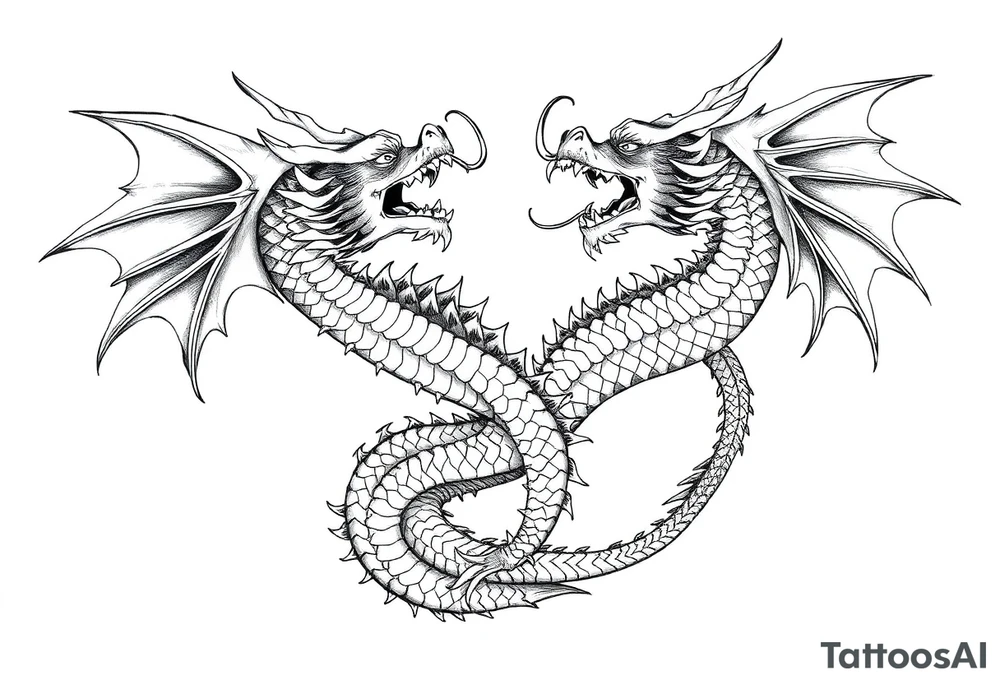 roaring dragons tattoo idea