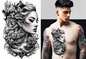 Surreal flowing tattoo idea