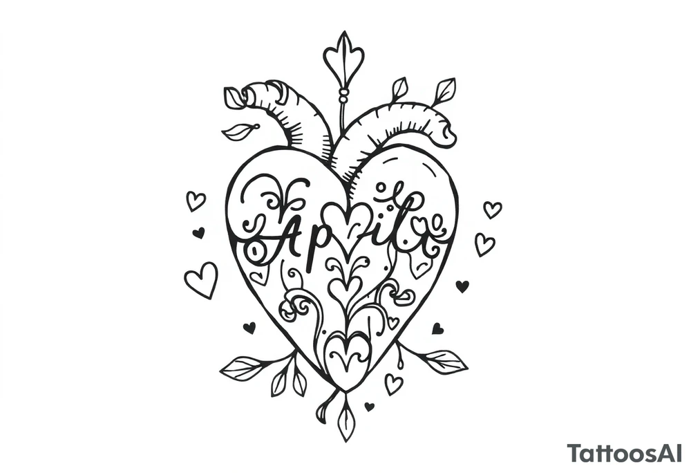 April heart tattoo idea