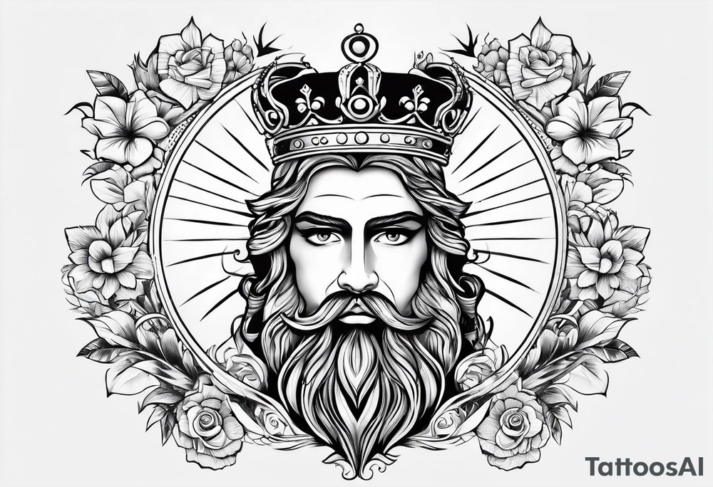Costa with a small crown on top of Costa tattoo idea