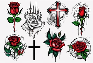 a rose full of Christian faith aspects, bleeding tattoo idea