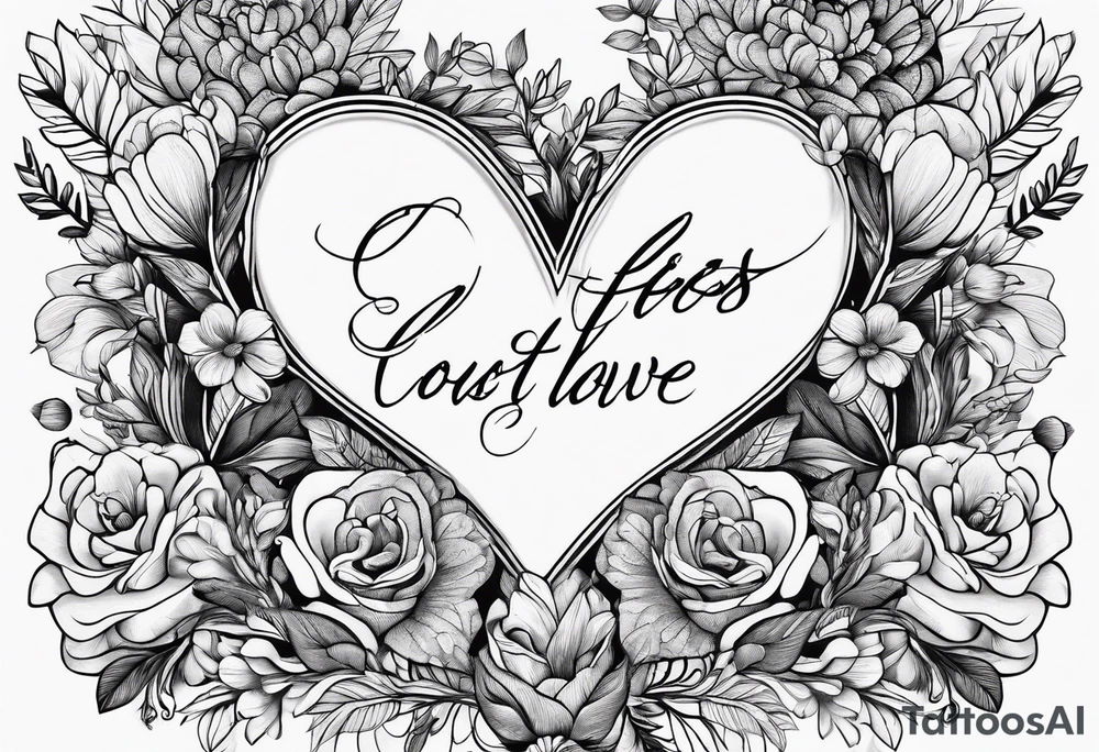 Short quote about self love in cursive tattoo idea