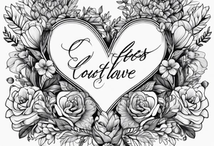 Short quote about self love in cursive tattoo idea