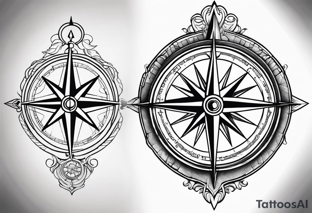 Compass map tattoo idea