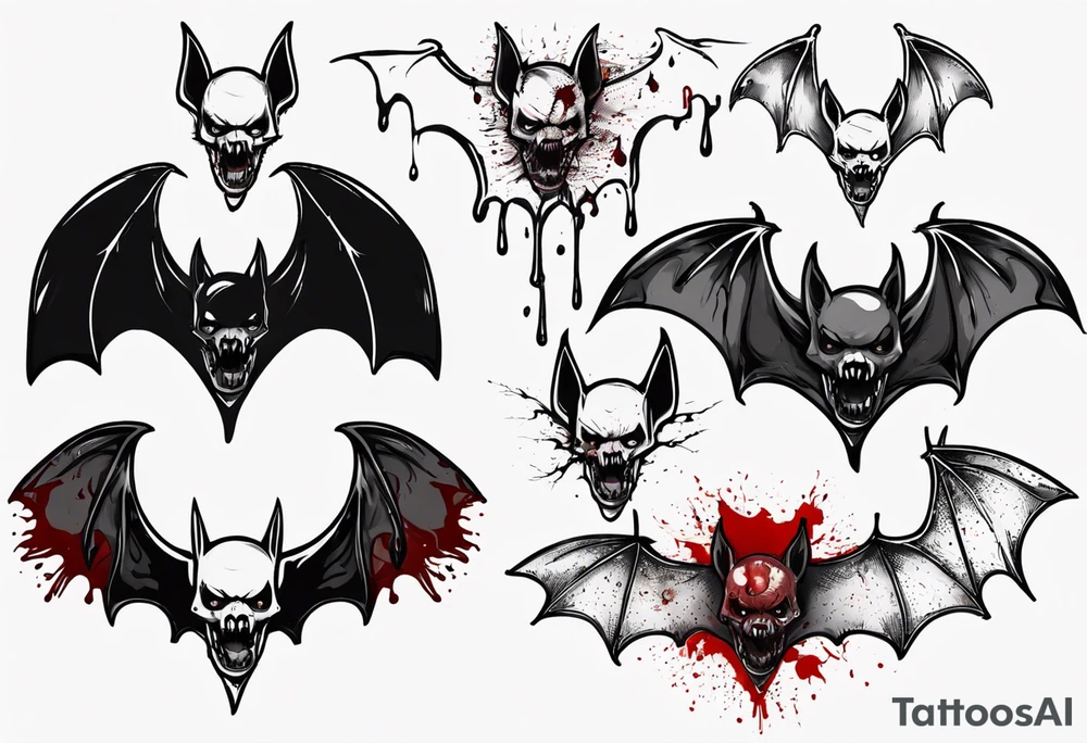 bat with head coming off and blood spurting out tattoo idea