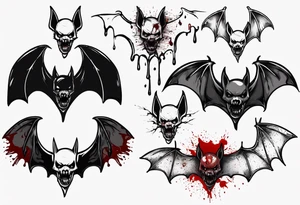 bat with head coming off and blood spurting out tattoo idea