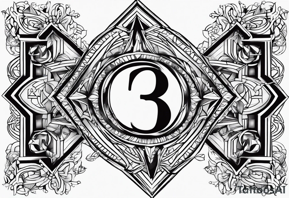 The number 333 tattoo idea